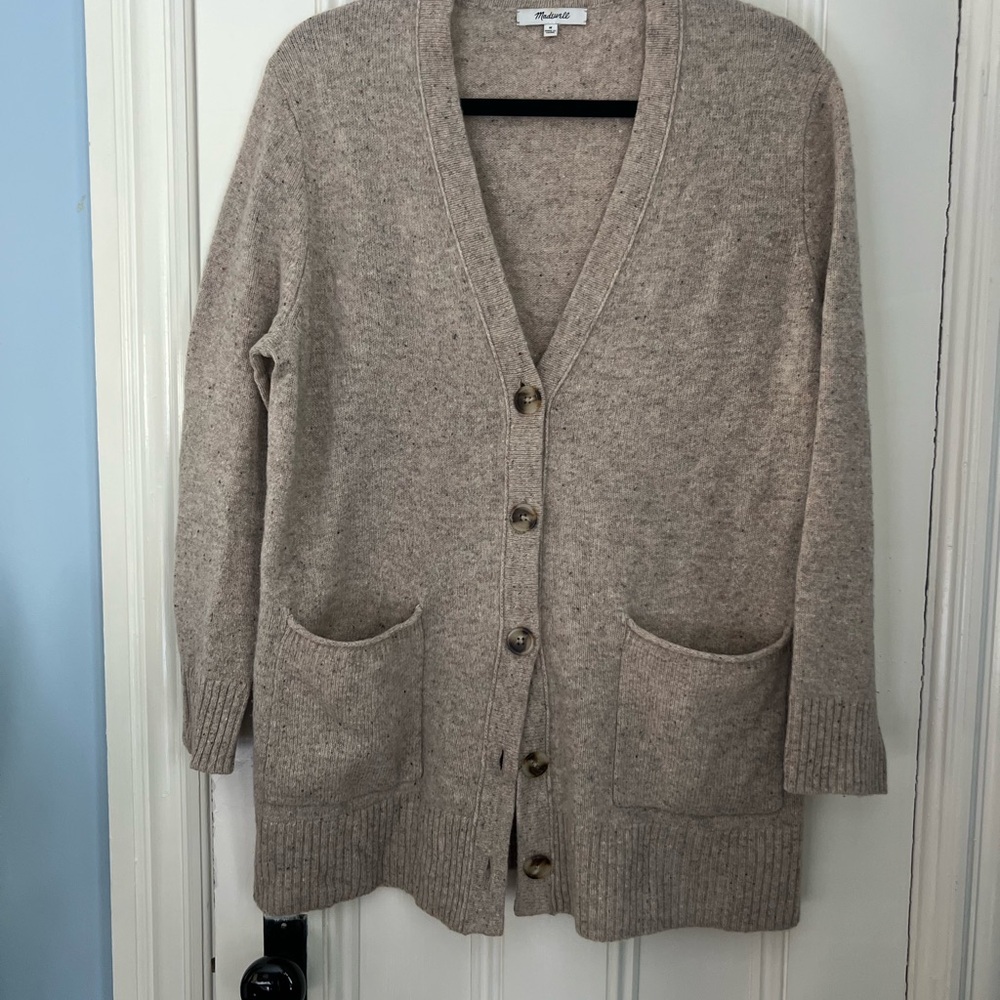 Madewell Oatmeal Wool Cardigan Sweater